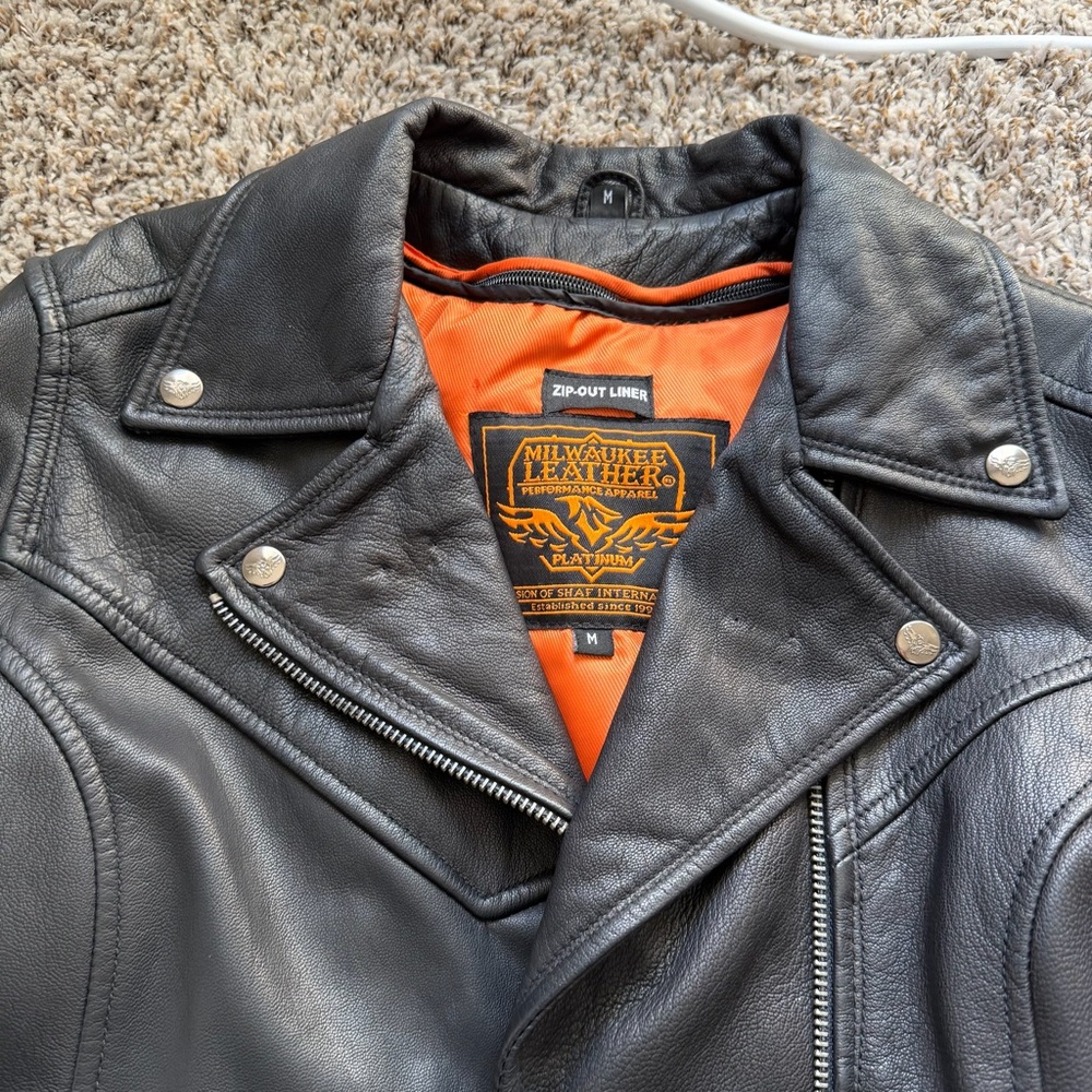 Milwaukee Leather MLM1515 Men's Classic Beltless Black Motorcycle Jacket Size M - Picture 2 of 14